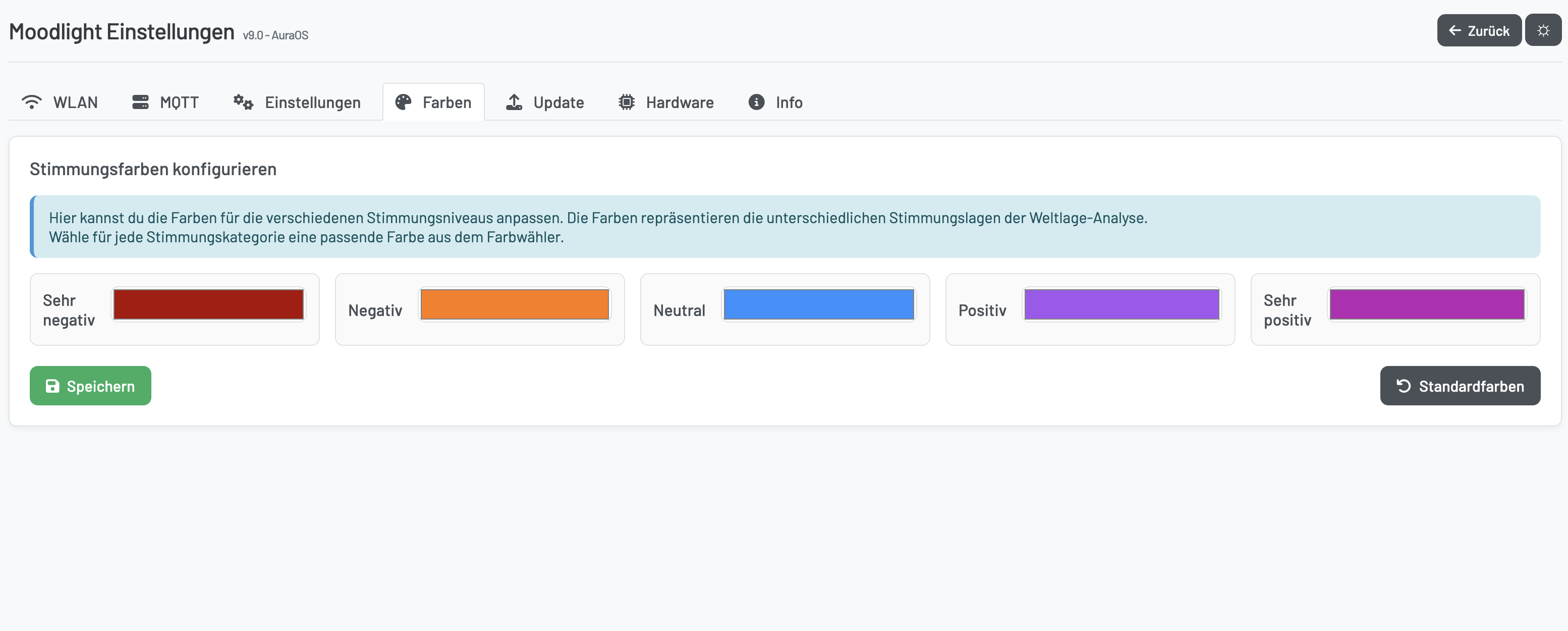 Farbkonfiguration Screenshot